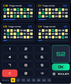 Mode clavier rapide EZLoto